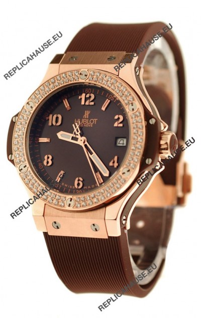 Hublot Big Bang King Cappuccino Diamonds Swiss Replica Quartz Watch