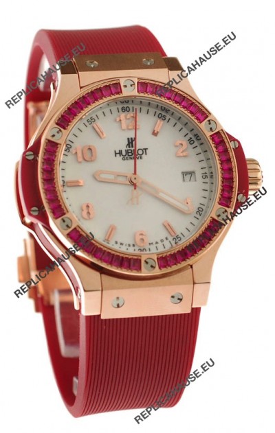 Hublot Gold Big Bang Red Tutti Fruitti Swiss Replica Quartz Watch