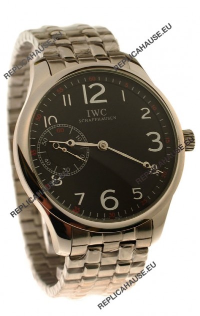 IWC Portugese Automatic Japanese Replica Watch in Black Dial