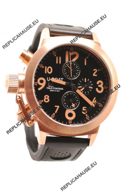 U-Boat Flightdeck Japanese Gold Replica Watch