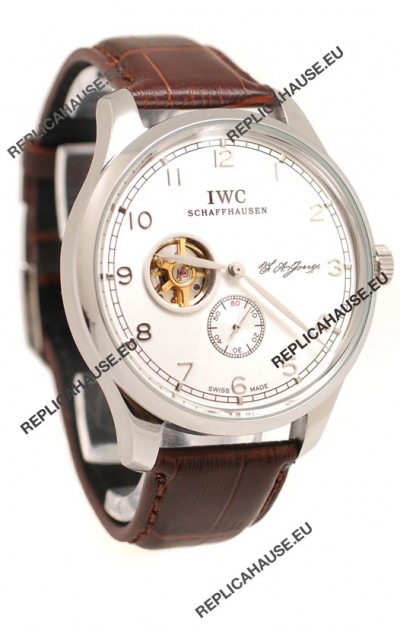 IWC Portuguese Regulateur Tourbillon Japanese Watch in Brown Strap