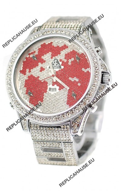 Jacob & Co Diamond Japanese Replica Watch in Red/White Dial