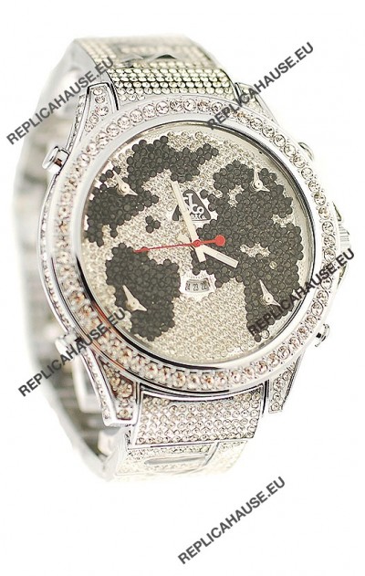 Jacob & Co Diamond Japanese Replica Watch in Black/White Diamond Dial