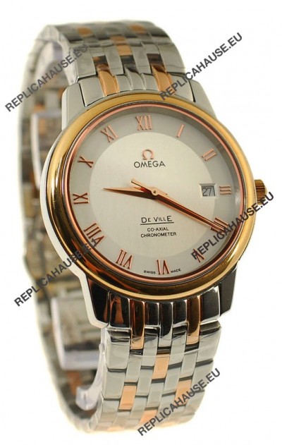 Omega Co-Axial Deville Japanese Rose Gold Watch in Roman Markers