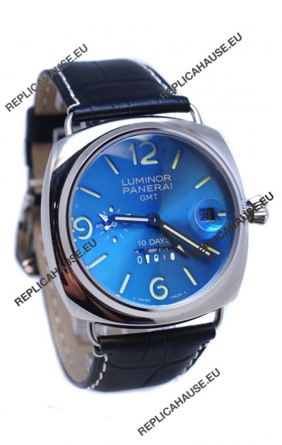 Panerai Luminor GMT 10 Days Swiss Replica Watch in Blue Dial