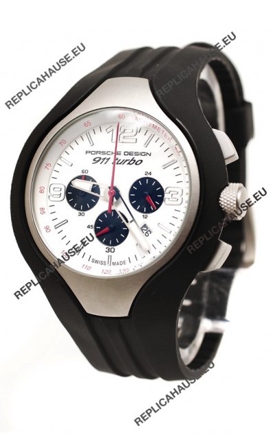 Porsche Design 911 Turbo Speed II Chronograph Japanese Watch in White Dial