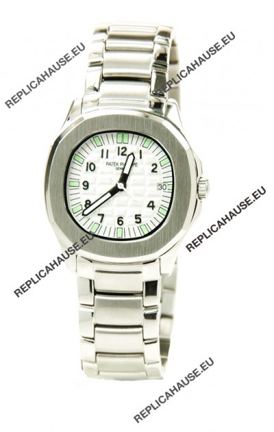 Patek Philippe Aquanaut Ladies Steel Watch in Green Markers