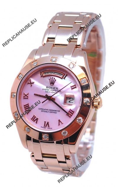 Rolex Day Date Pink Mother of Pearl Japanese Replica Watch