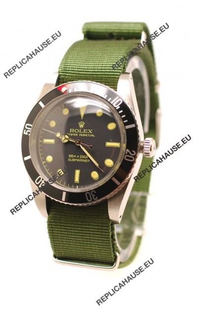 Rolex Submariner Swiss Watch in Green Nylon Strap