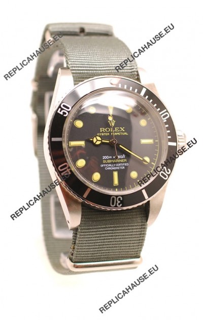 Rolex Submariner Swiss Watch Grey Nylon Strap Watch