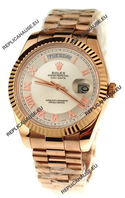 Rolex Day Date Pink Gold Japanese Replica Watch