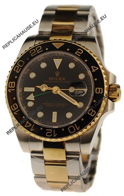 Rolex GMT Masters II Swiss Replica Two Tone Watch 