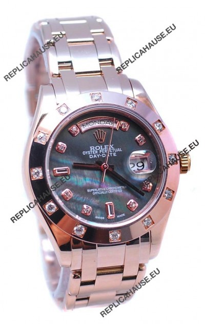 Rolex Day Date Black Mother of Pearl Japanese Replica Watch