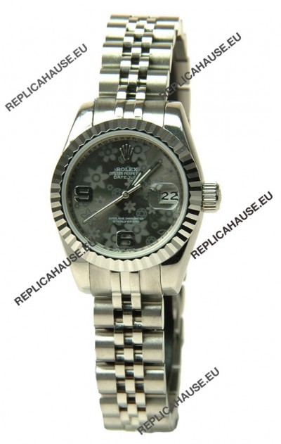 Rolex Datejust Floral Motif Ladies Swiss Replica Watch