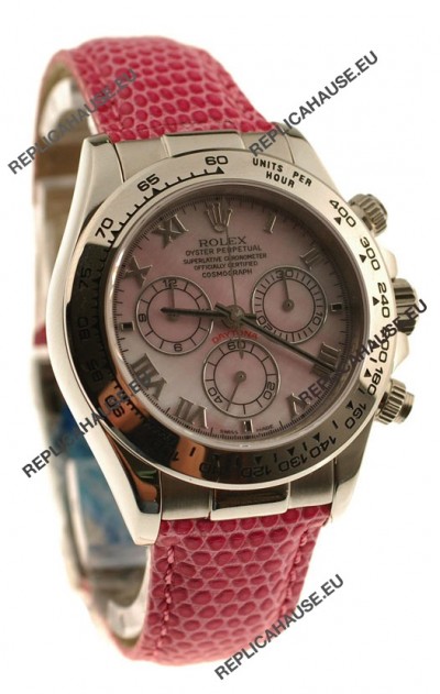 Rolex Daytona Cosmograph Swiss Replica Watch in Light Pink Pearl Dial