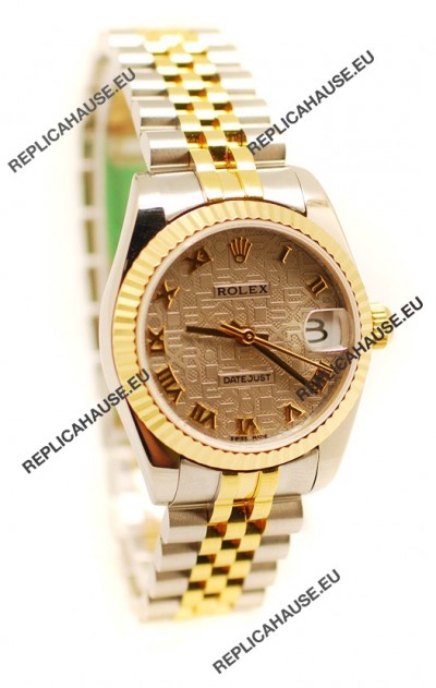 Rolex DateJust Mid-Sized Japanese Replica Two Tone Watch