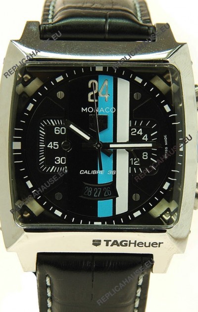 Tag Heuer Monaco Swiss Structure Japanese Replica Watch in Black Dial