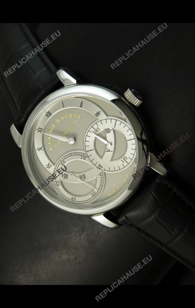 A.Lange & Sohne Dual Sub Dials Japanese Watch Black Strap