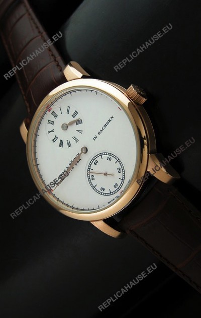 A.Lange & Sohne Cortes de Geneve Decorative Bridges Classic Replica Rose Gold Watch 