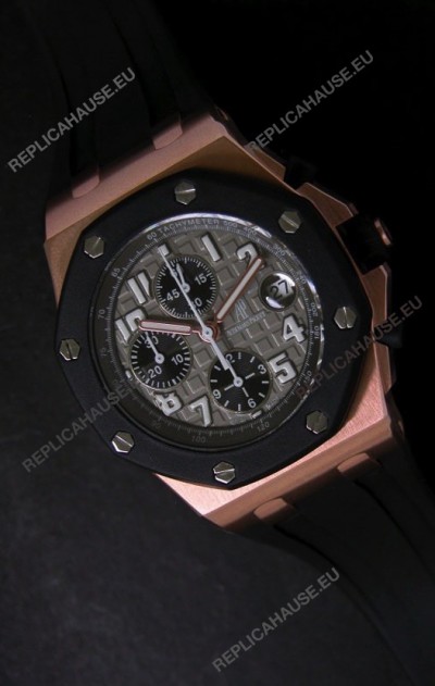 Audemars Piguet Royal Oak Offshore Swiss Watch in Grey Safari Dial - Secs hand 12 O clock