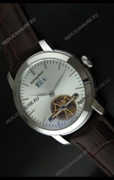 Audemars Piguet Jules Tourbillon Japanese Replica Watch in Silver Dial