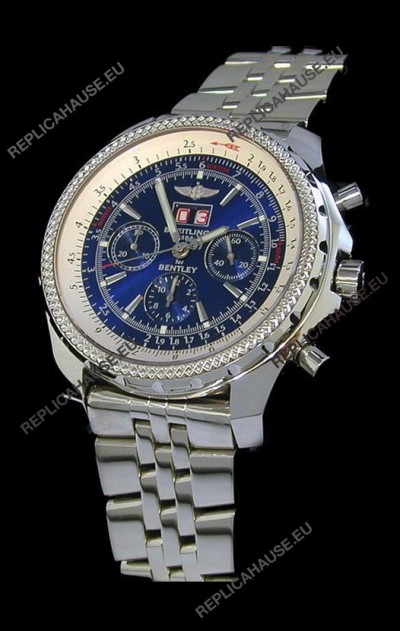 Breitling Bentley 6.75 in Swiss Replica Watch in Blue Dial