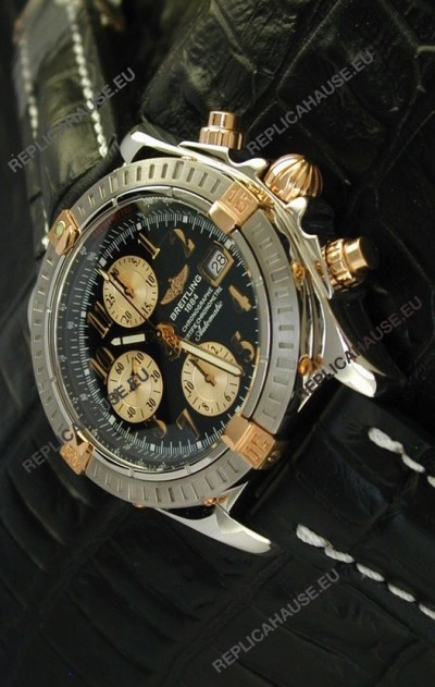 Breitling Windrider Swiss Replica Watch in Black Dial Steel Case