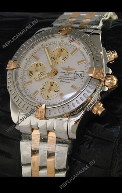 Breitling Windrider Swiss Replica Watch in White Dial Two Tone Case