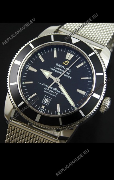 Breitling SuperOcean Swiss Replica Watch with Mesh Steel Strap - Ultimate Mirror Replica