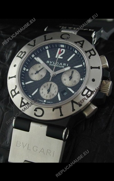 Bvlgari Fabrique en Suisse Swiss Replica Titanium Watch in Black Dial