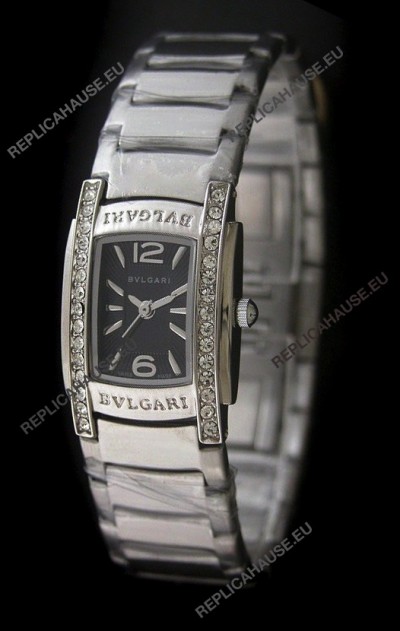 Bvlgari Assioma Japanese Replica Quartz Watch in Black Dial