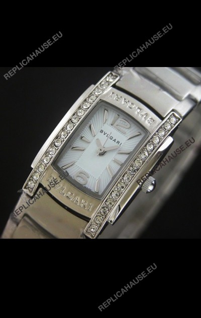 Bvlgari Assioma Japanese Replica Quartz Watch in White Dial