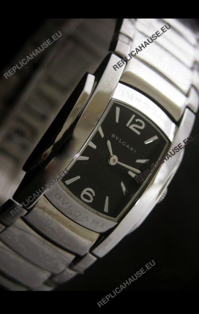 Bvlgari Assioma Japanese Replica Quartz Watch in Black Dial