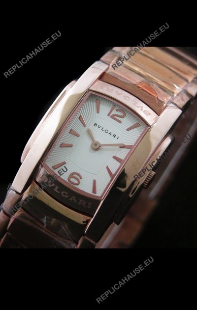 Bvlgari Assioma Japanese Replica Quartz Watch in White Dial