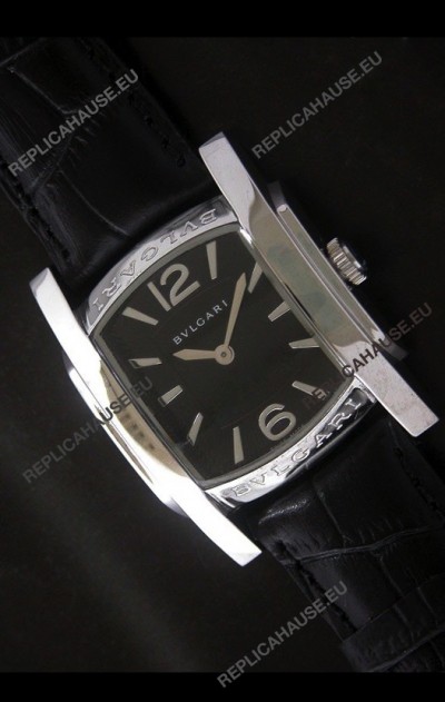 Bvlgari Assioma Japanese Replica Quartz Watch in Black Dial