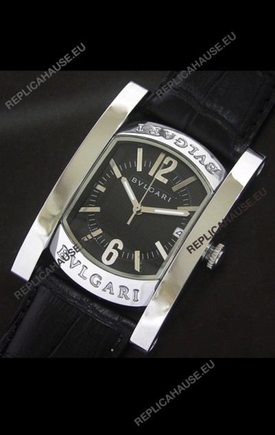 Bvlgari Assioma Japanese Replica Quartz Watch in Black Dial