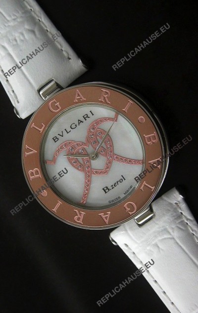 Bvlgari B.zerol Japanese Replica Quartz Watch in White Dial