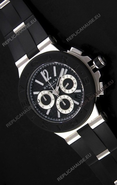 Bvlgari Diagono Swiss Replica Watch in Black Dial