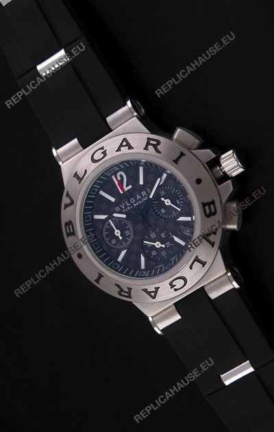 Bvlgari CH35 S Aluminium Japanese Replica Quartz Watch in Black Dial