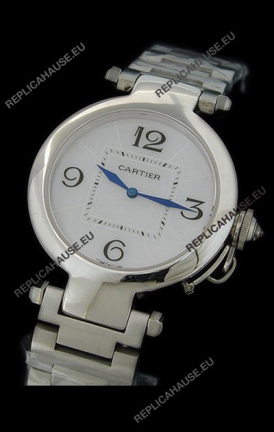 Cartier Pasha de Swiss Replica Automatic Watch in White Dial