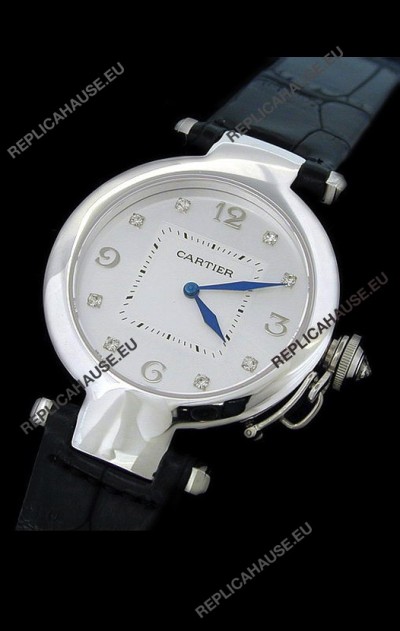 Cartier Pasha de Swiss Replica Automatic Watch in White Dial