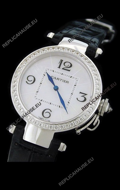 Cartier Pasha de Swiss Replica Automatic Watch in White Dial