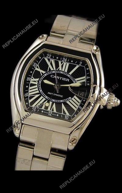 Cartier Roadster Swiss Replica Automatic Watch in Black Dial