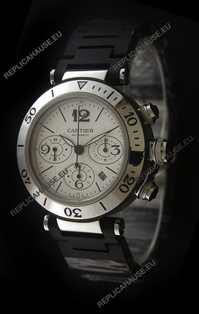Cartier Pasha de Swiss Replica Watch in White Dial