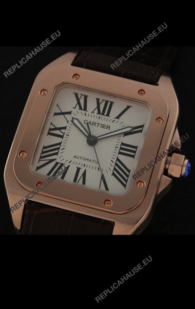 Cartier Santos Swiss Replica Watch in White Dial