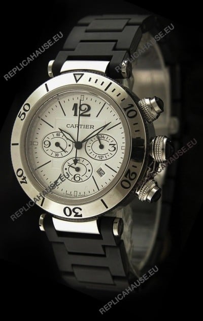 Cartier Pasha de Japanese Replica Watch in White Strap