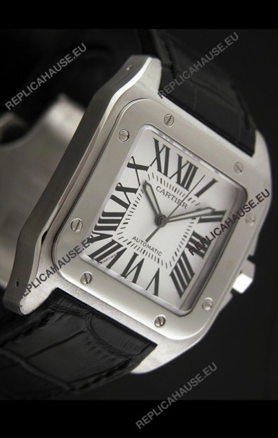 Cartier Santos Swiss Replica Watch in White Dial