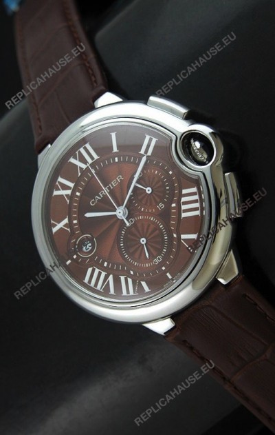 Cartier Ballon de Japanese Replica Watch in Brown Dial