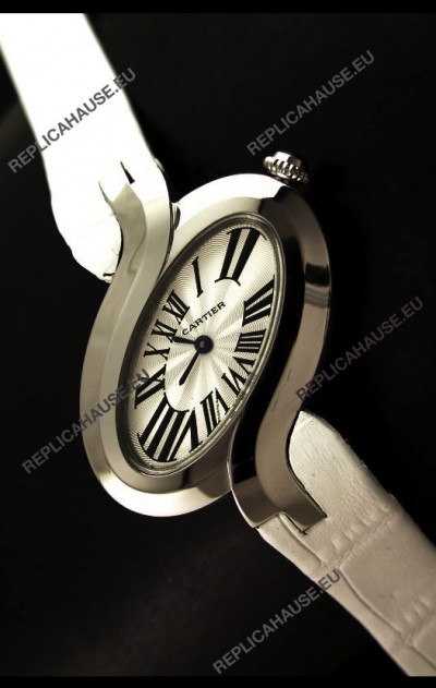 Delices De cartier Japanese Watch in White Strap