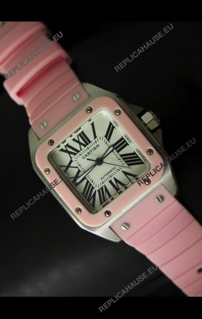 Cartier Santos Swiss Replica Watch in White Dial